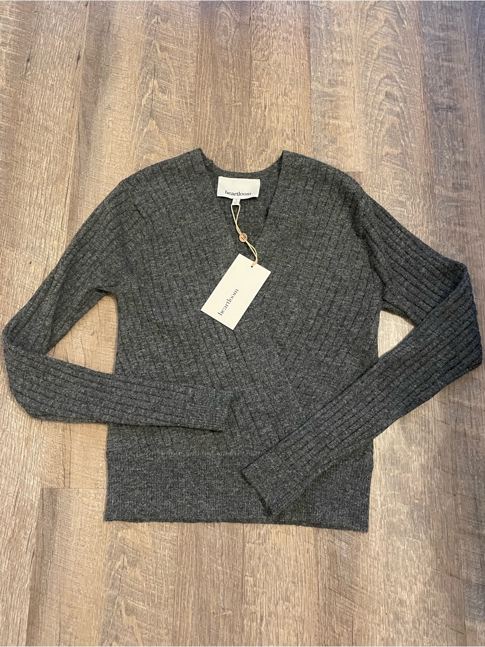 S - Soft ribbed V-neck sweater
